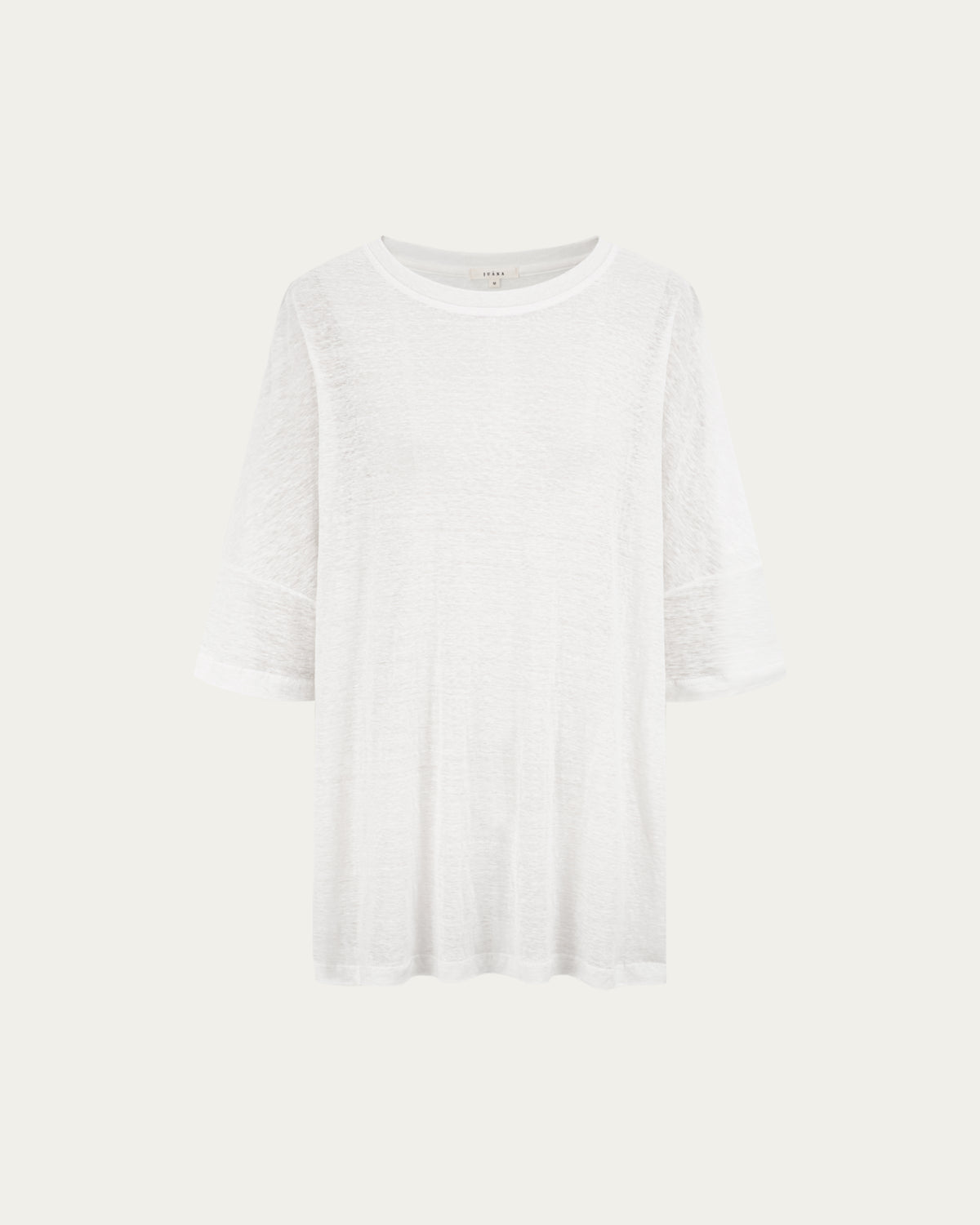 Juana Hemp Sheer Slub Tee white (hemp) ghost front view showing lightweight drape

