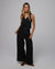 Woman wearing Juana Hemp Tailored Vest and High Rise Pants in 100% hemp (natural), styled for sustainable everyday wear.