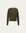 Liora Knitted Hemp Cardigan (camo green) on ghost mannequin, front view highlighting natural shell buttons and waist-framing silhouette..