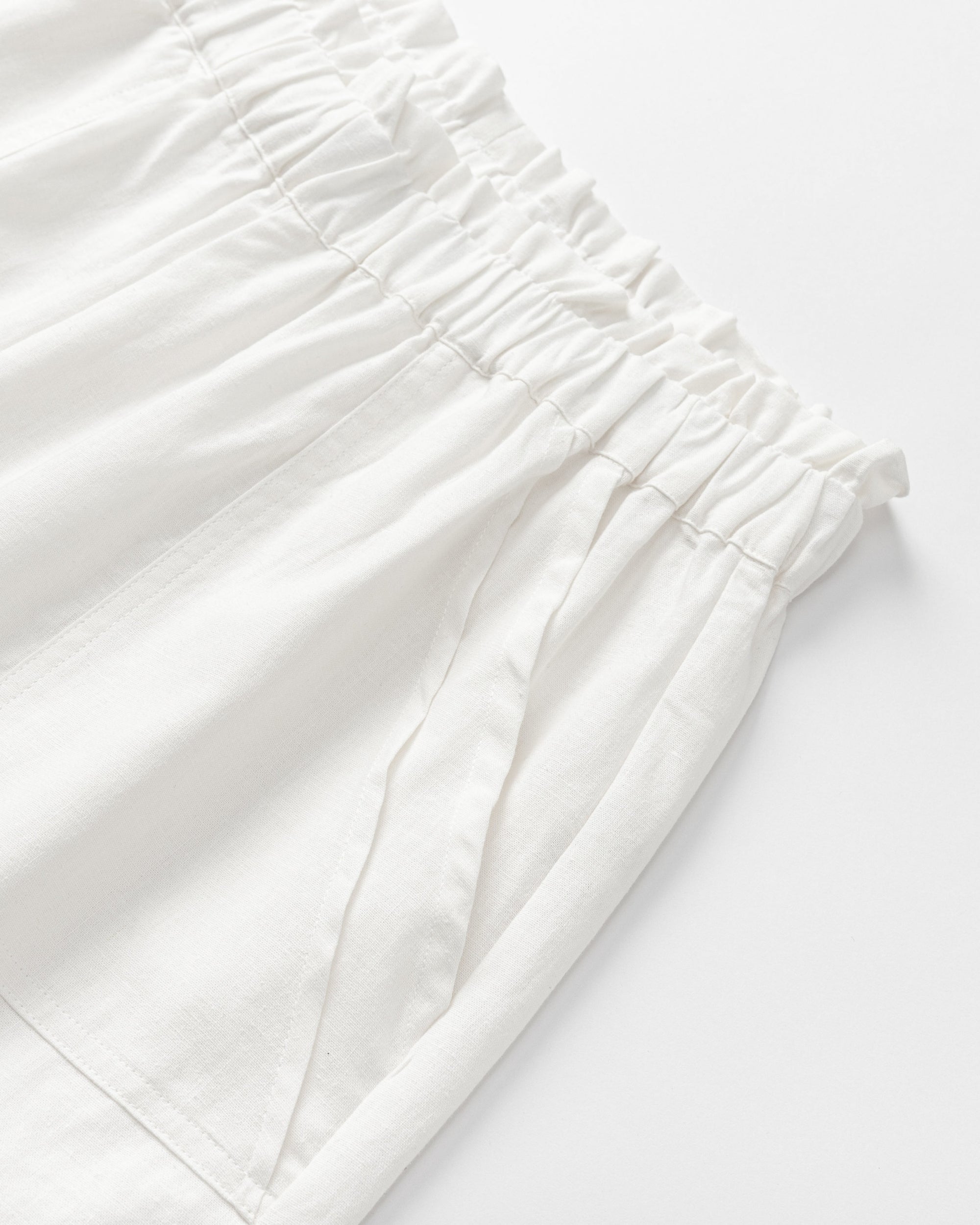 Juana Lyricist Natural High Rise Pull-on Pants White (hemp–cotton) waistband detail and clean finish