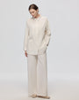 Juana Lyricist Natural High Rise Pull-on Pants White (hemp–cotton) wide leg fit on model
