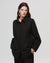 Juana Lyricist Natural Oversized Shirt Black (sustainable hemp–cotton blend) relaxed fit on model