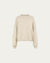 Nilo Knitted Hemp Crewneck (beige) on ghost mannequin, front view highlighting classic neckline and drape.