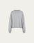 Nilo Knitted Hemp Crewneck (heather gray) on ghost mannequin, front view highlighting classic neckline and drape.