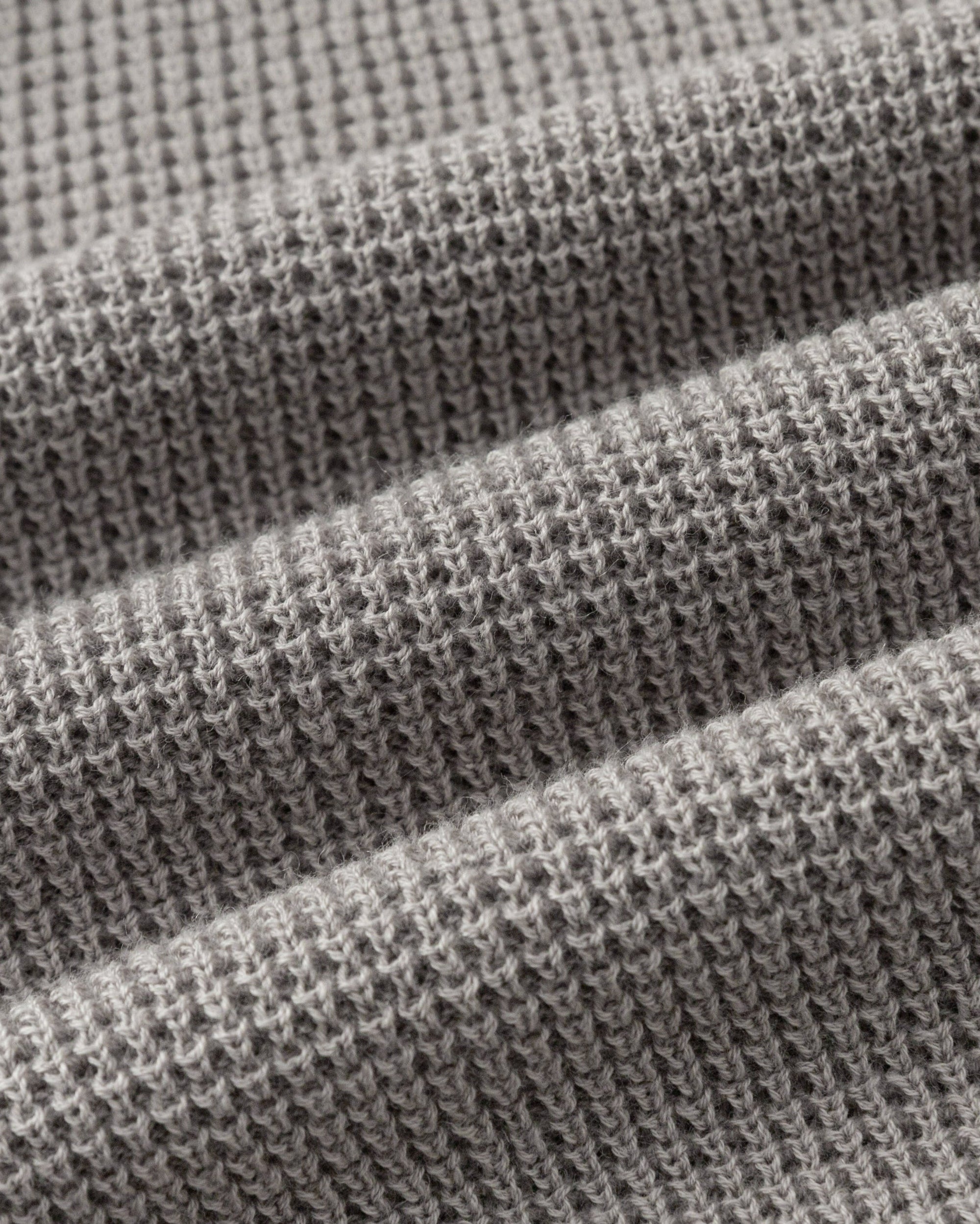 Juana Noa Open Knit Shorts light gray (cotton–hemp) textile close-up showing airy open-knit construction