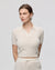Juana Noa Open Knit Top cream (sustainable cotton–hemp) on model featuring Johnny collar and open-knit texture