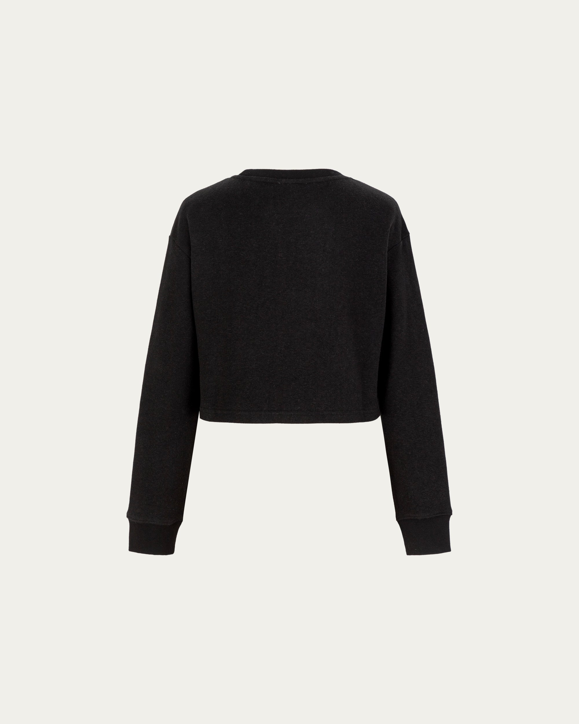 Off Hours Crewneck Sweater (back) on ghost mannequin, back view showing clean lines and drape.