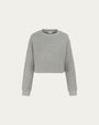 Off Hours Crewneck Sweater (gray) on ghost mannequin, front view highlighting neckline and classic fit.
