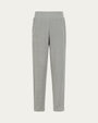 Off Hours Mid Rise Joggers (grey) on ghost mannequin, front view showing waistband and tapered leg.