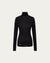 Ossa Knitted Hemp Turtleneck (black) on ghost mannequin, front view highlighting clean neckline and smooth drape.