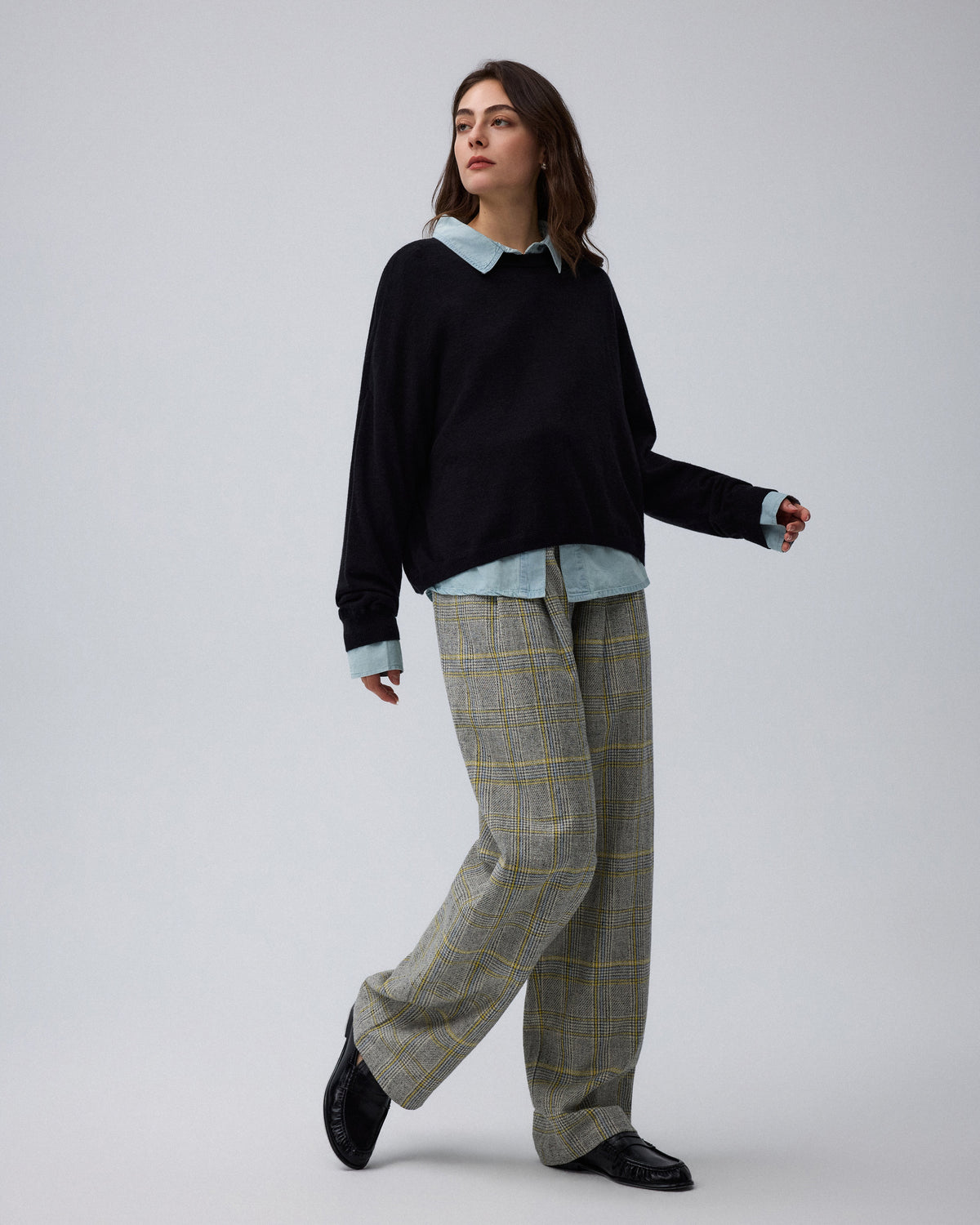 Plaid Theory High Rise Trousers