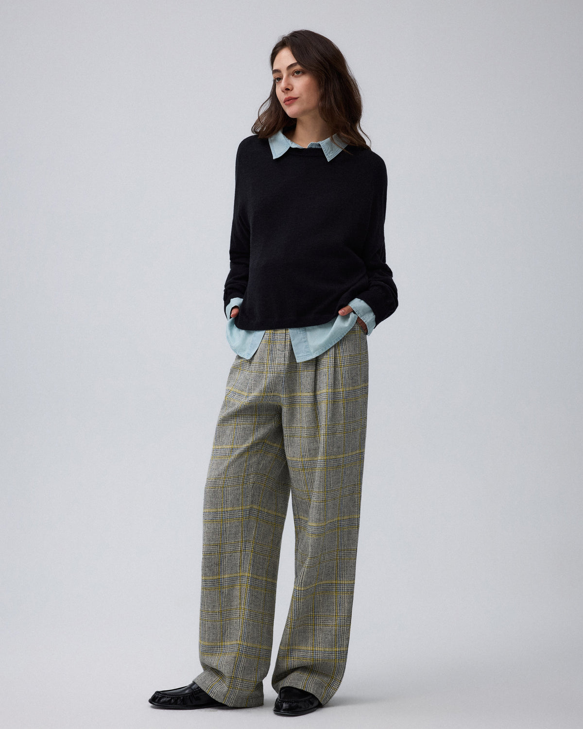 Plaid Theory High Rise Trousers