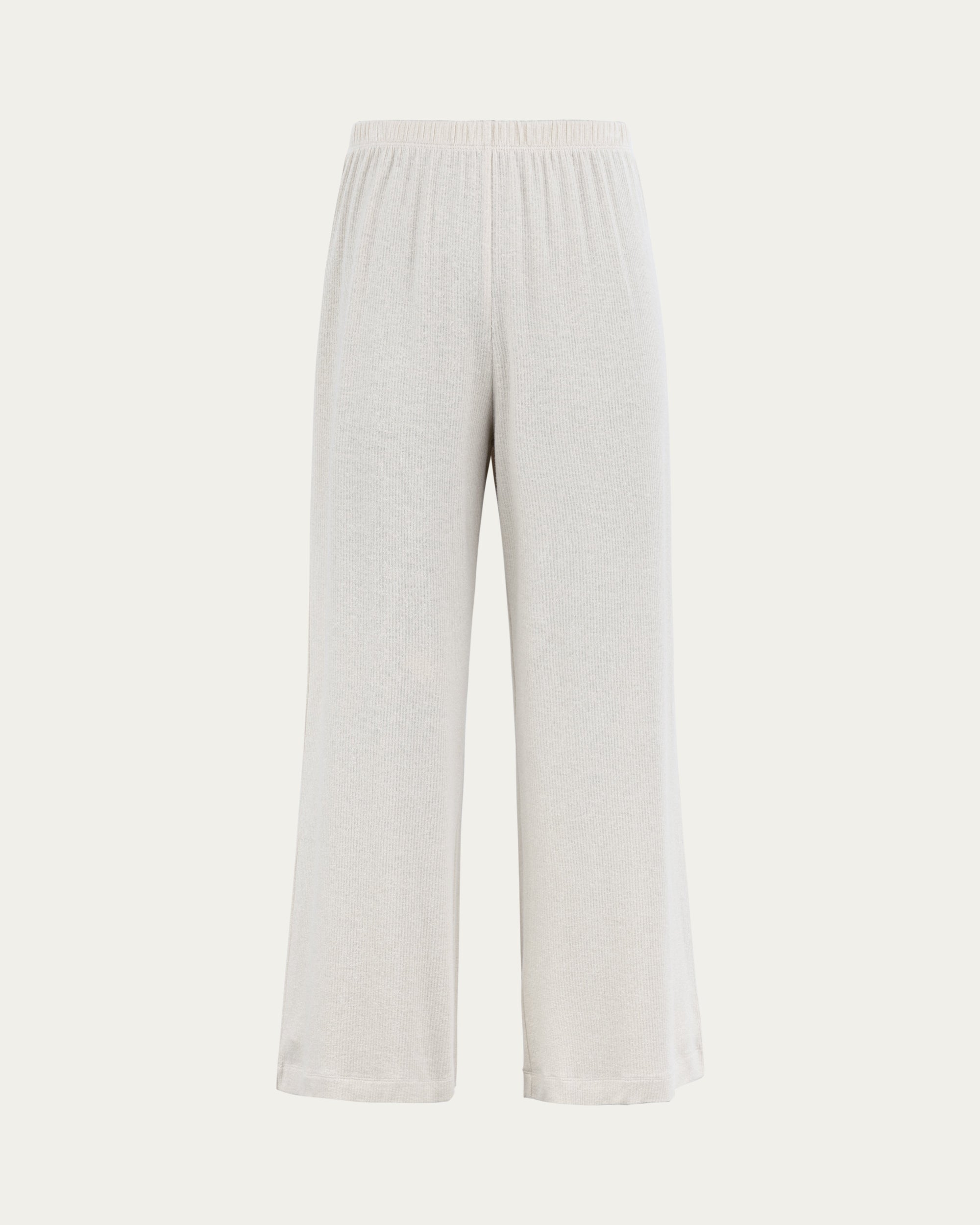 Juana Selene Lounge Pants cement (hemp–tencel–spandex) ghost front view with elastic waistband and clean front