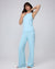 Juana Selene Lounge Pants sky blue (hemp–tencel–spandex) model main image with relaxed full-length fit