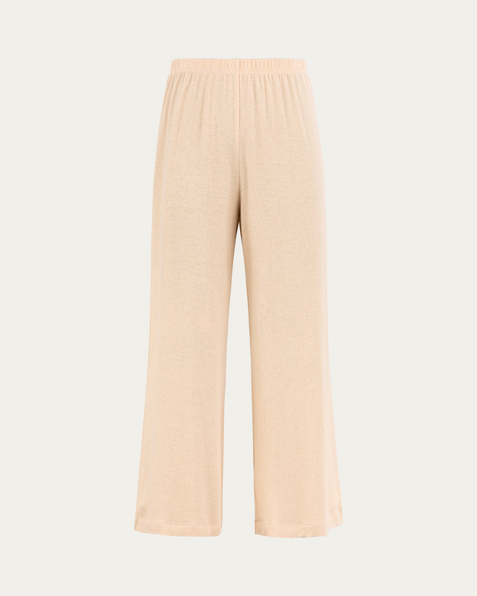 Juana Selene Lounge Pants tan (hemp–tencel–spandex) ghost front view with elastic waistband and clean front