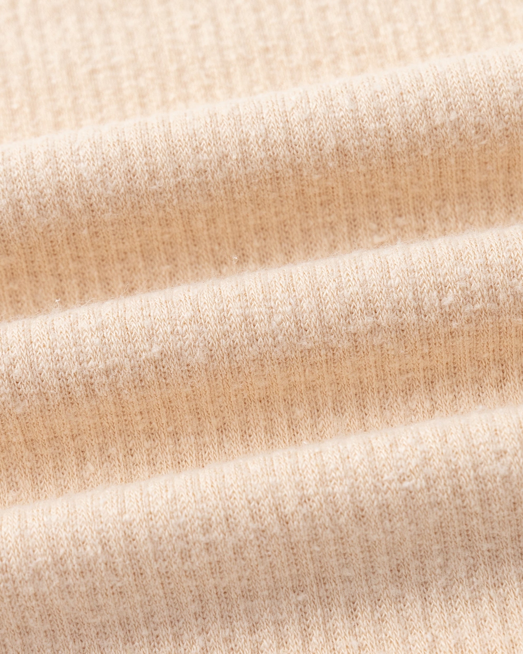 Juana Selene Lounge Pants tan (hemp–tencel–spandex) textile close-up showing spongy rib knit texture