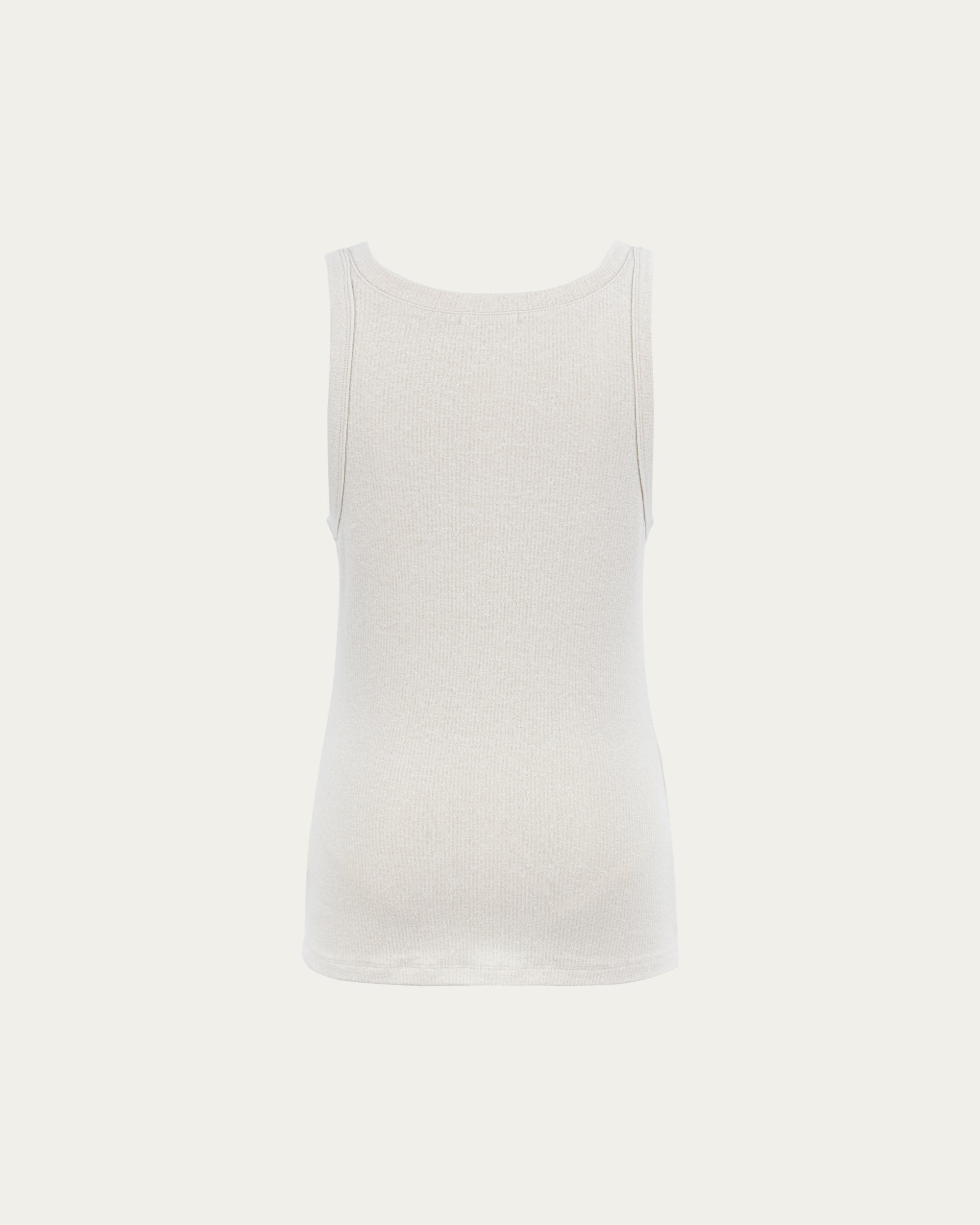 Juana Selene Tank cement (hemp–Tencel) ghost back view with clean finish