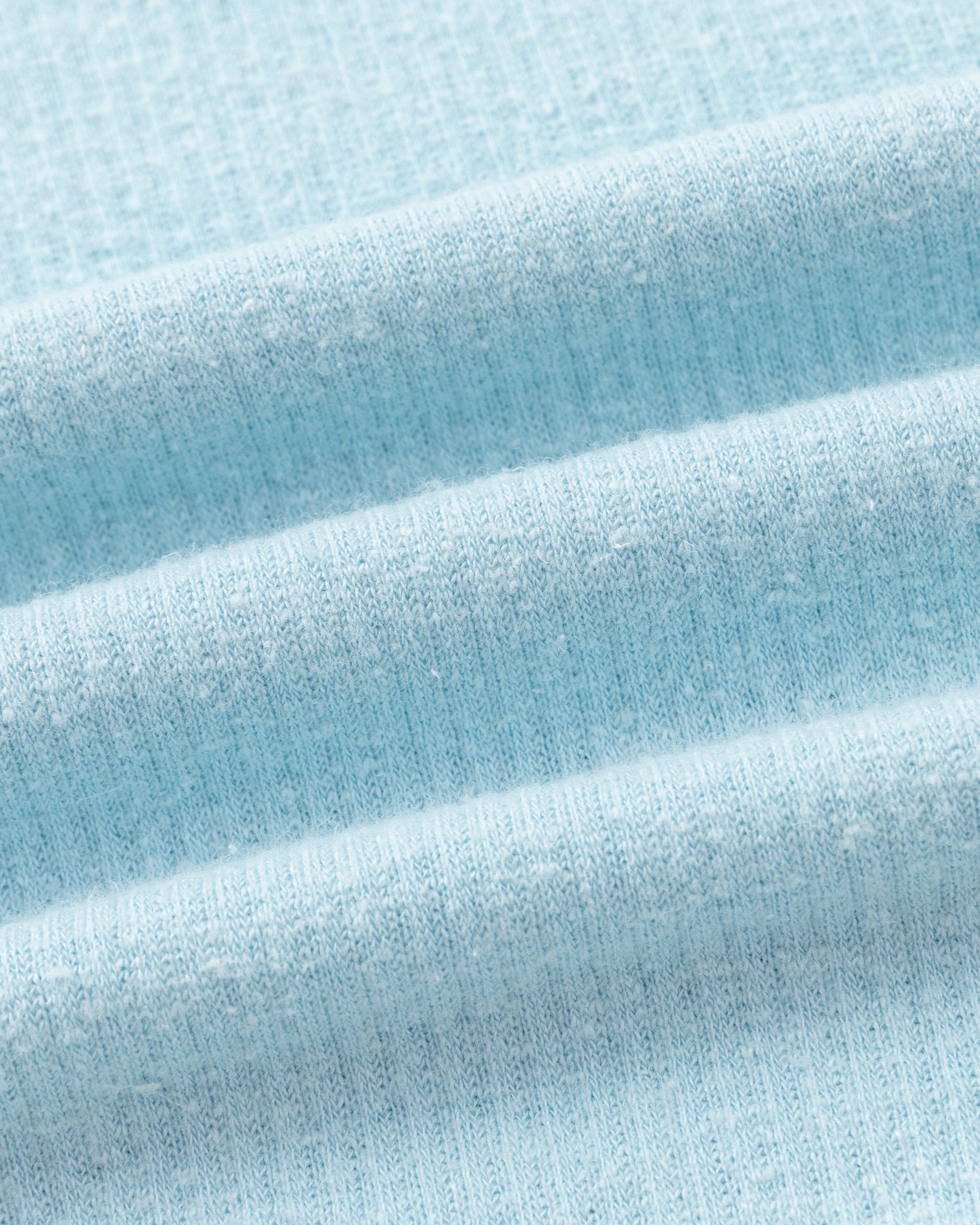 Juana Selene Tank sky blue (hemp–Tencel) textile close-up showing plush ribbed texture
