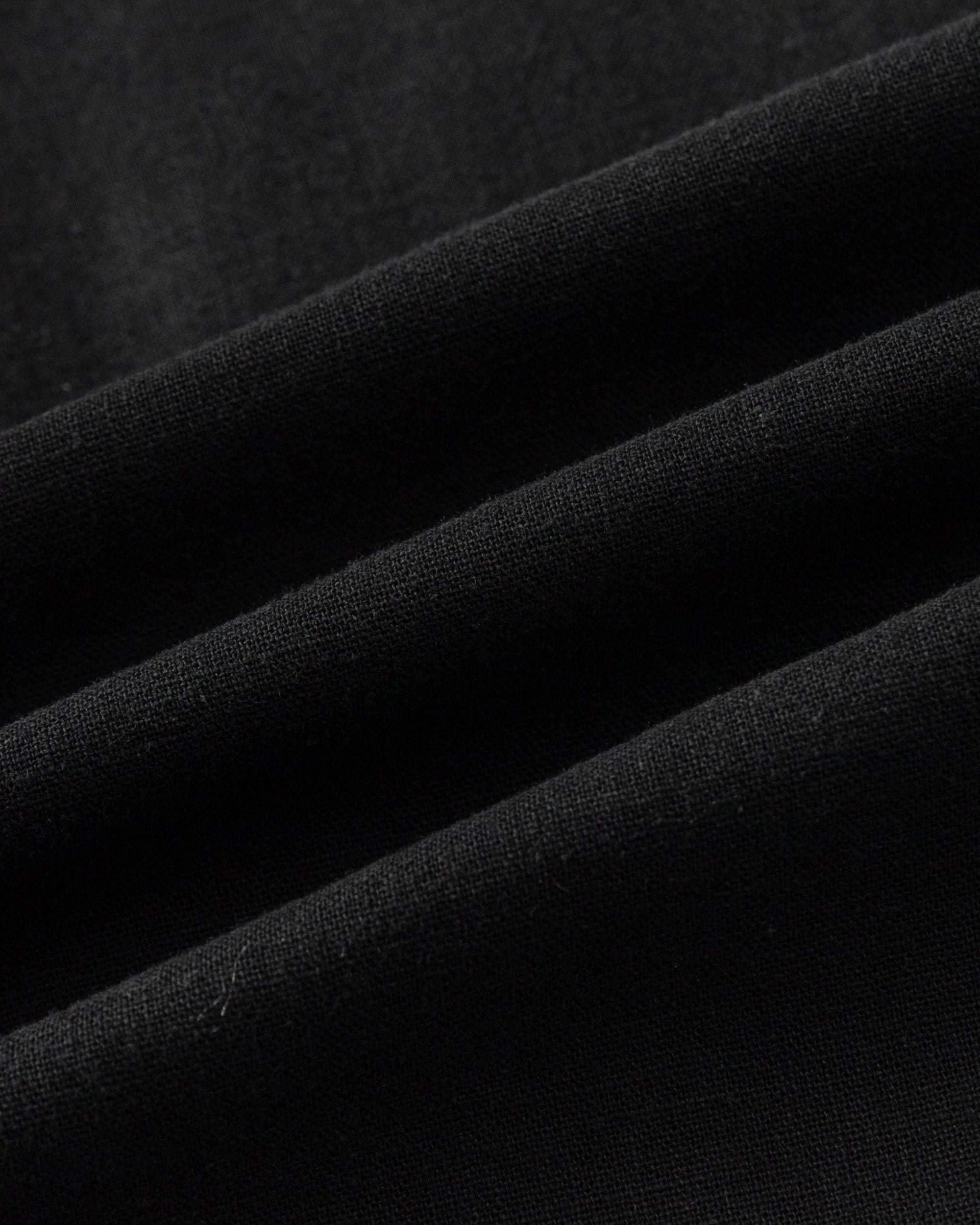 Juana Sienna Pleated Tank black (hemp–cotton) textile close-up showing breathable weave texture