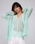 Juana Sumire Open Knit Striped Cardigan seafoam (cotton–cellulose–rayon blend) model main view with relaxed fit