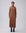 Juana Turtleneck Maxi Dress in Chestnut (merino wool–hemp–silk blend) shown close up with the turtleneck