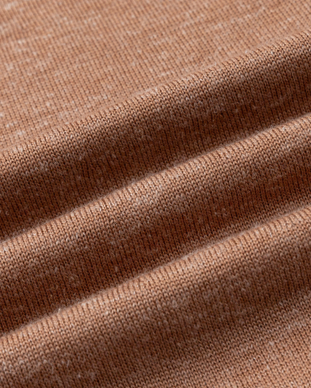 Juana Turtleneck Maxi Dress in Chestnut (merino wool–hemp–silk blend) shown close up to highlight the lightweight natural-fiber textile.
