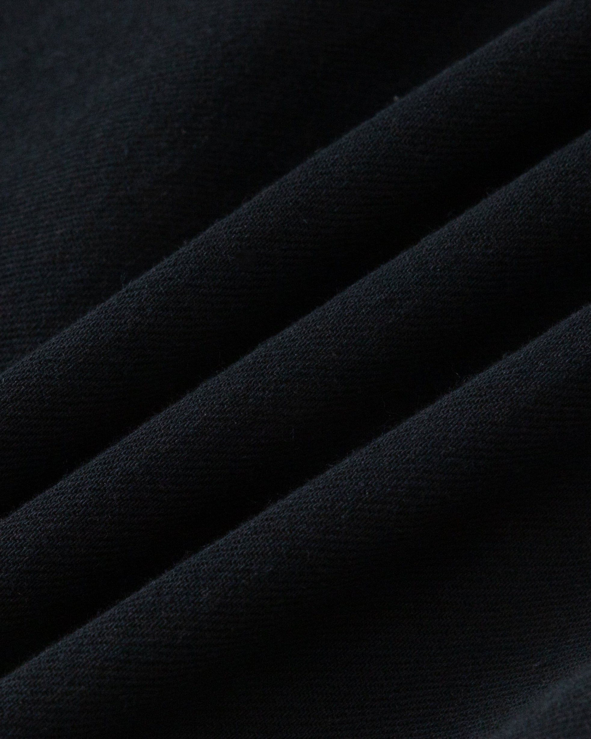 Juana Wide Leg Culotte Shorts Black (hemp–cotton) close-up of the hemp and cotton twill texture