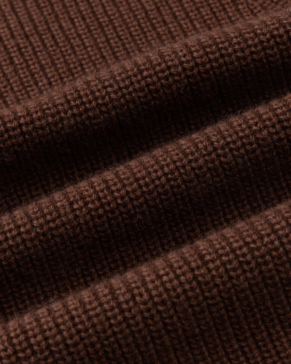 Juana Wool Cashmere Sweater Vest in Chocolate (wool–cashmere) shown in a textile close-up highlighting the heavyweight chunky rib knit.