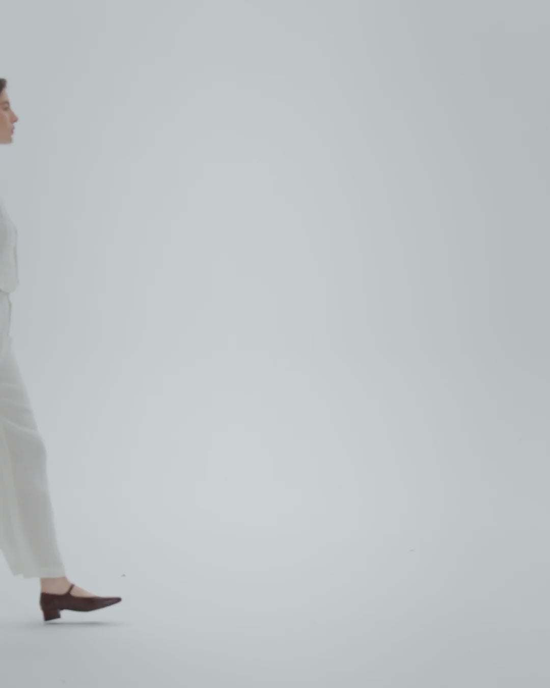 360 view of Juana Hemp Tailored Vest in white (hemp), showing full silhouette and tailored structure.