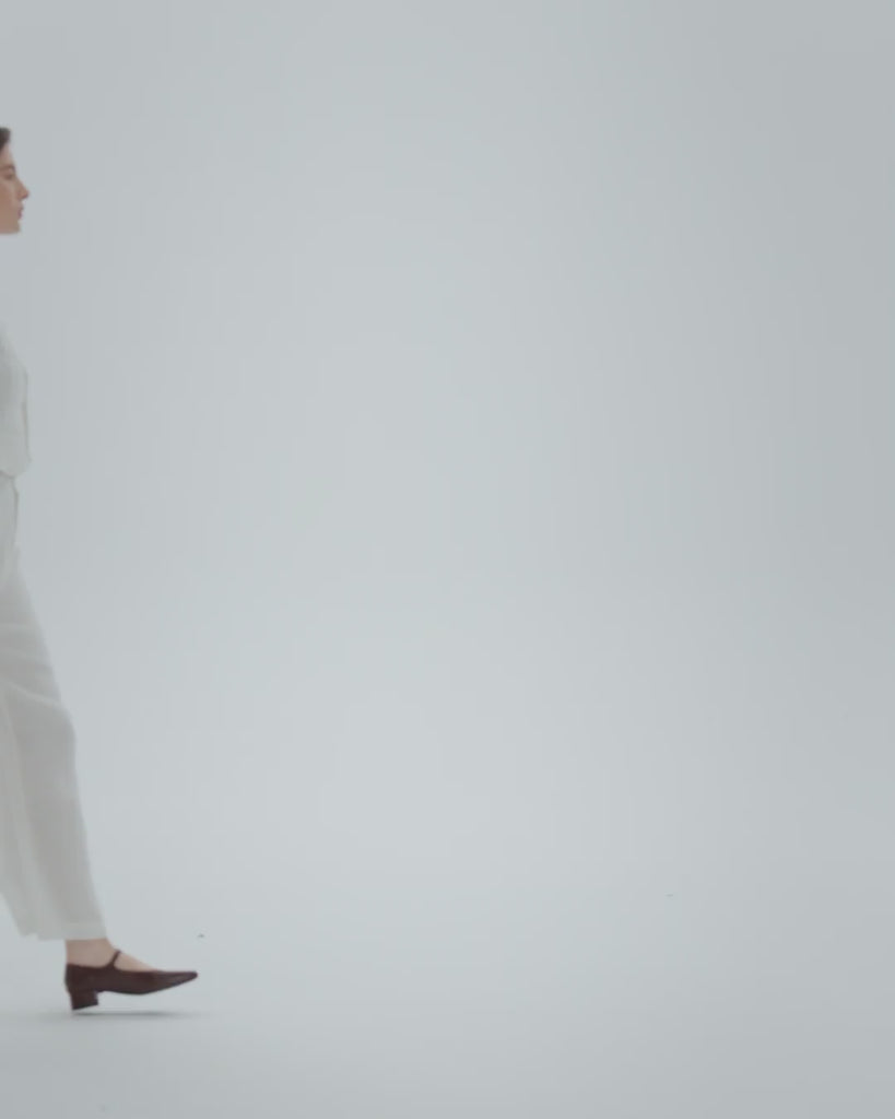 360 view of Juana Hemp Tailored Vest in white (hemp), showing full silhouette and tailored structure.
