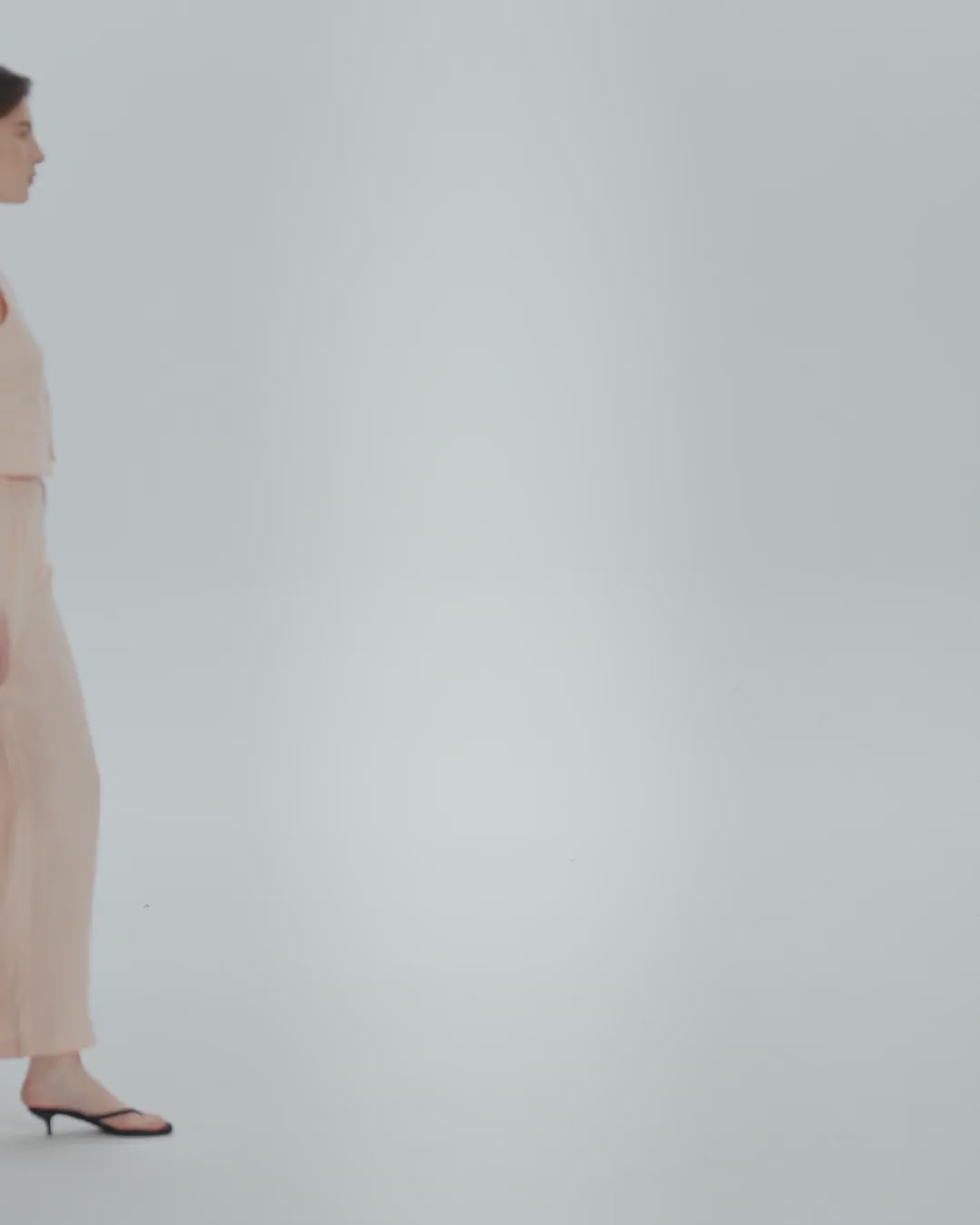 Juana Hemp High Rise Pants Light Peach (hemp) 360 view showing full silhouette and movement.